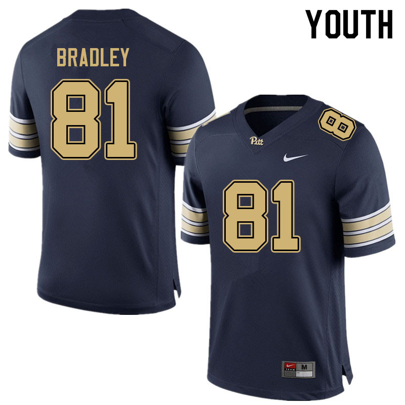 Youth #81 Jaden Bradley Pitt Panthers College Football Jerseys Sale-Navy